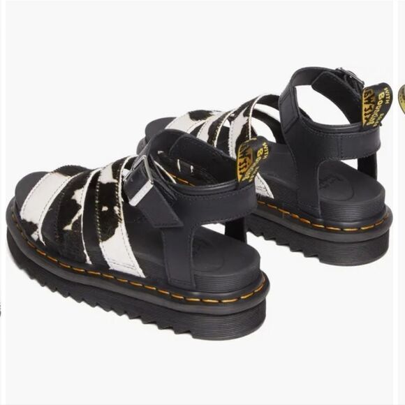 BRAN NEW DR.MARTENS BLAIR GENUINE CALF HAIR WOMEN SANDAL - Picture 16 of 16